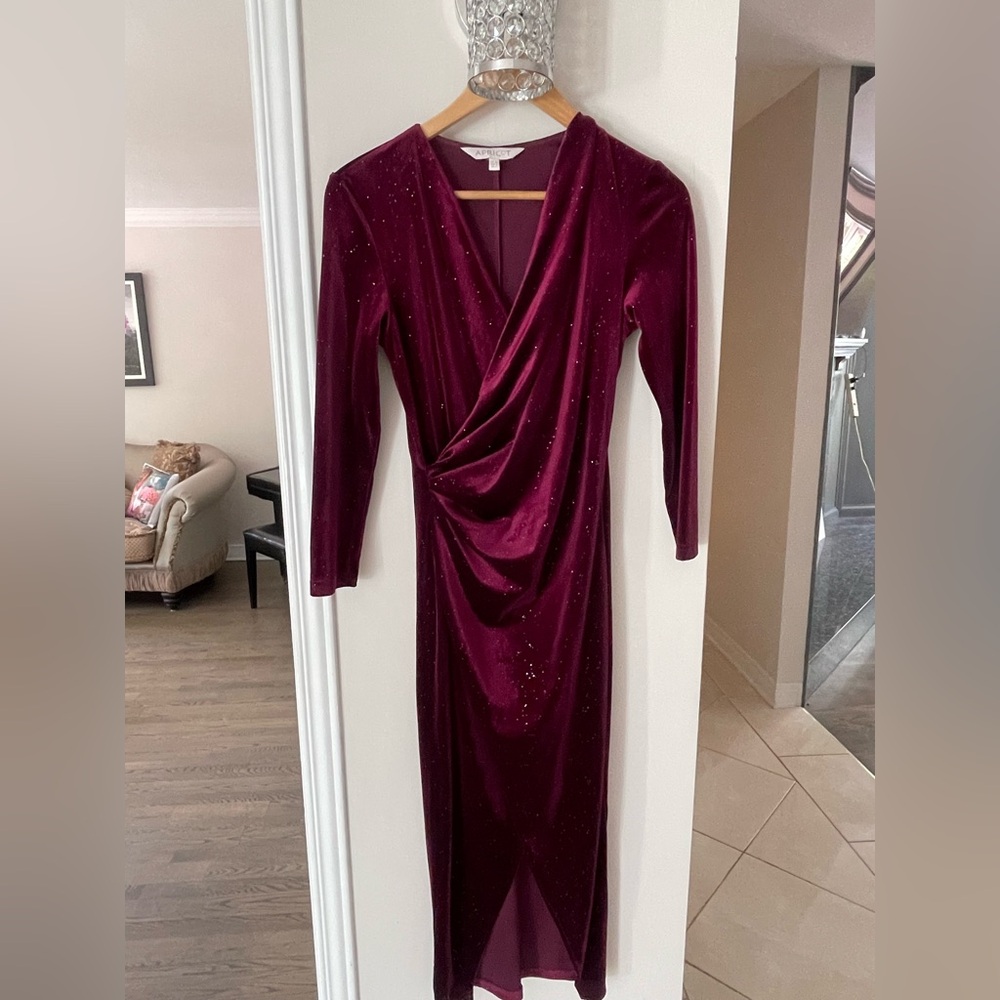 NWOT Apricot burgundy sparkle Dress - Picture 8 of 8